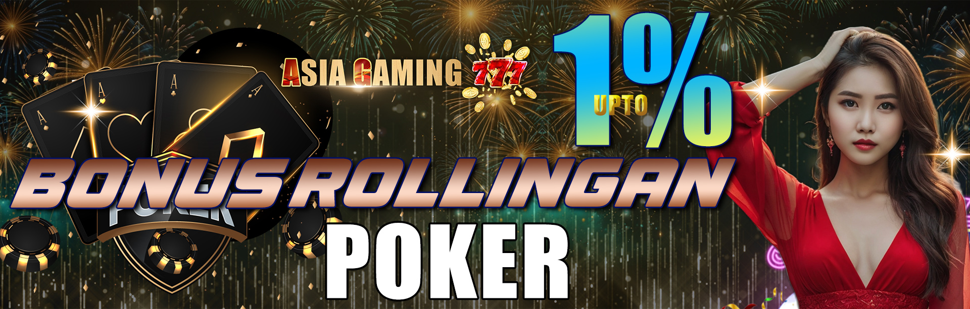 BONUS ROLLINGAN POKER UP TO 1%