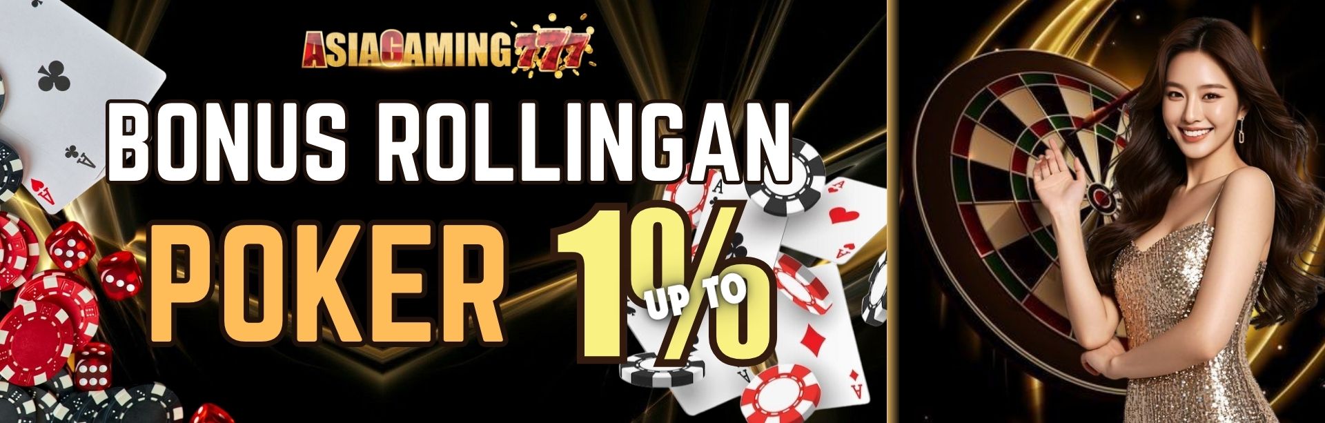 BONUS ROLLINGAN POKER UP TO 1%
