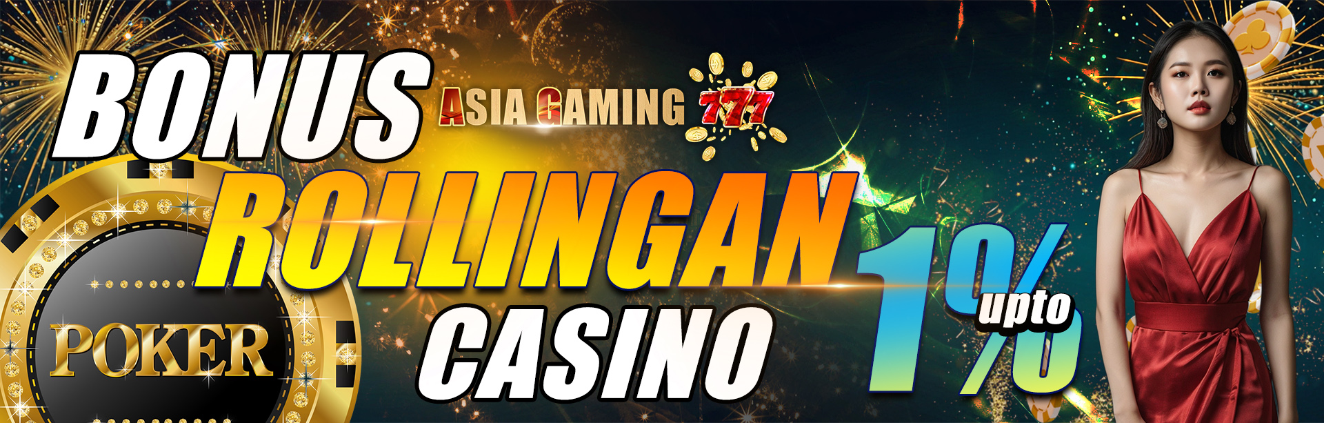 BONUS ROLLINGAN CASINO UP TO 1%