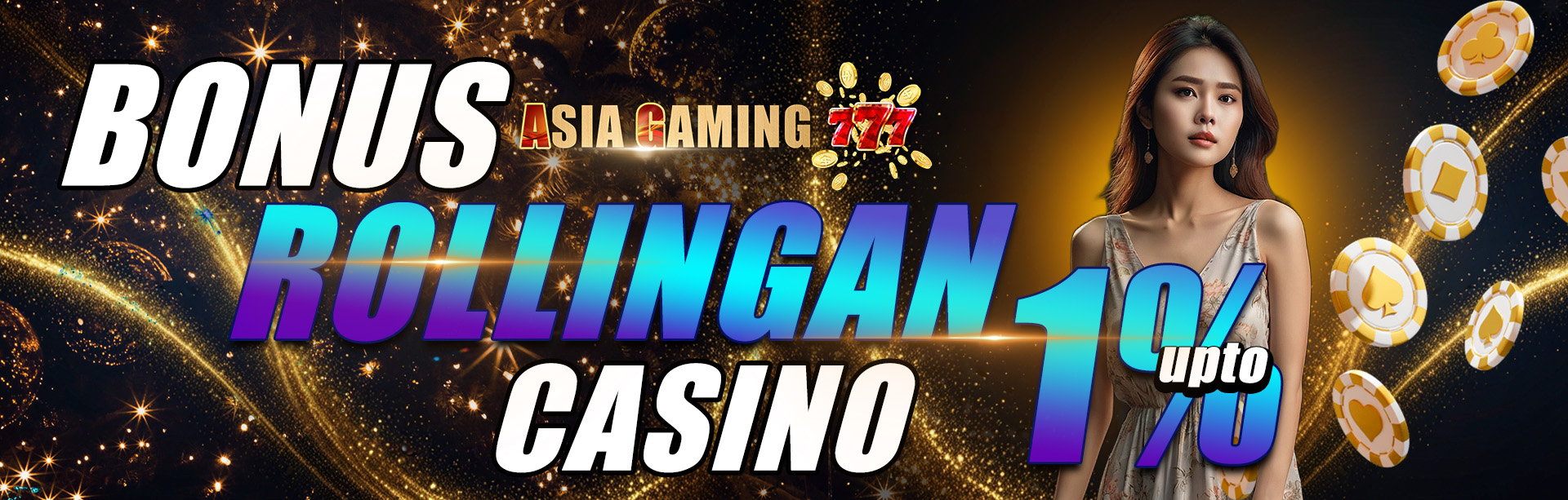 BONUS ROLLINGAN CASINO UP TO 1%