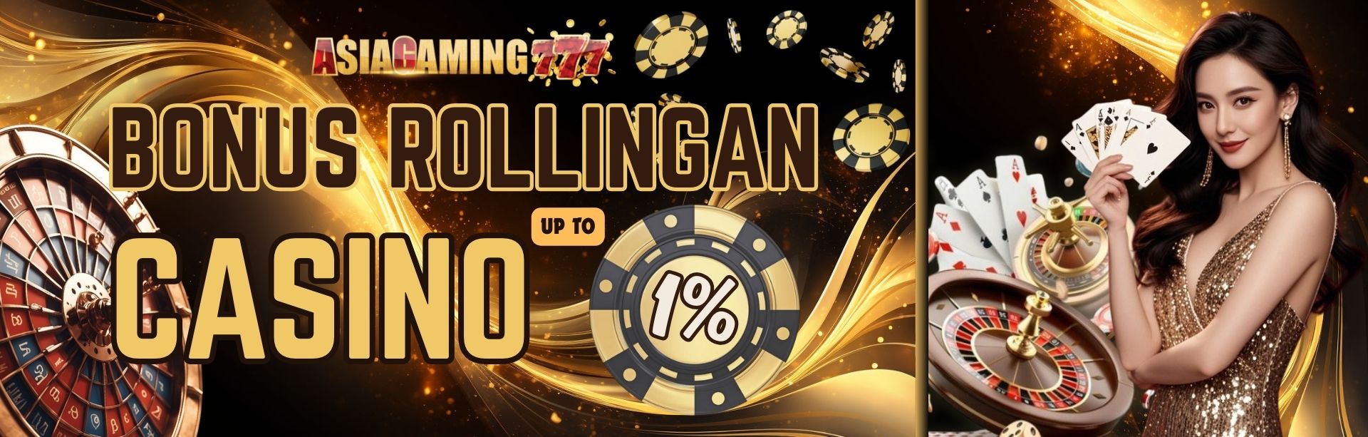 BONUS ROLLINGAN CASINO UP TO 1%